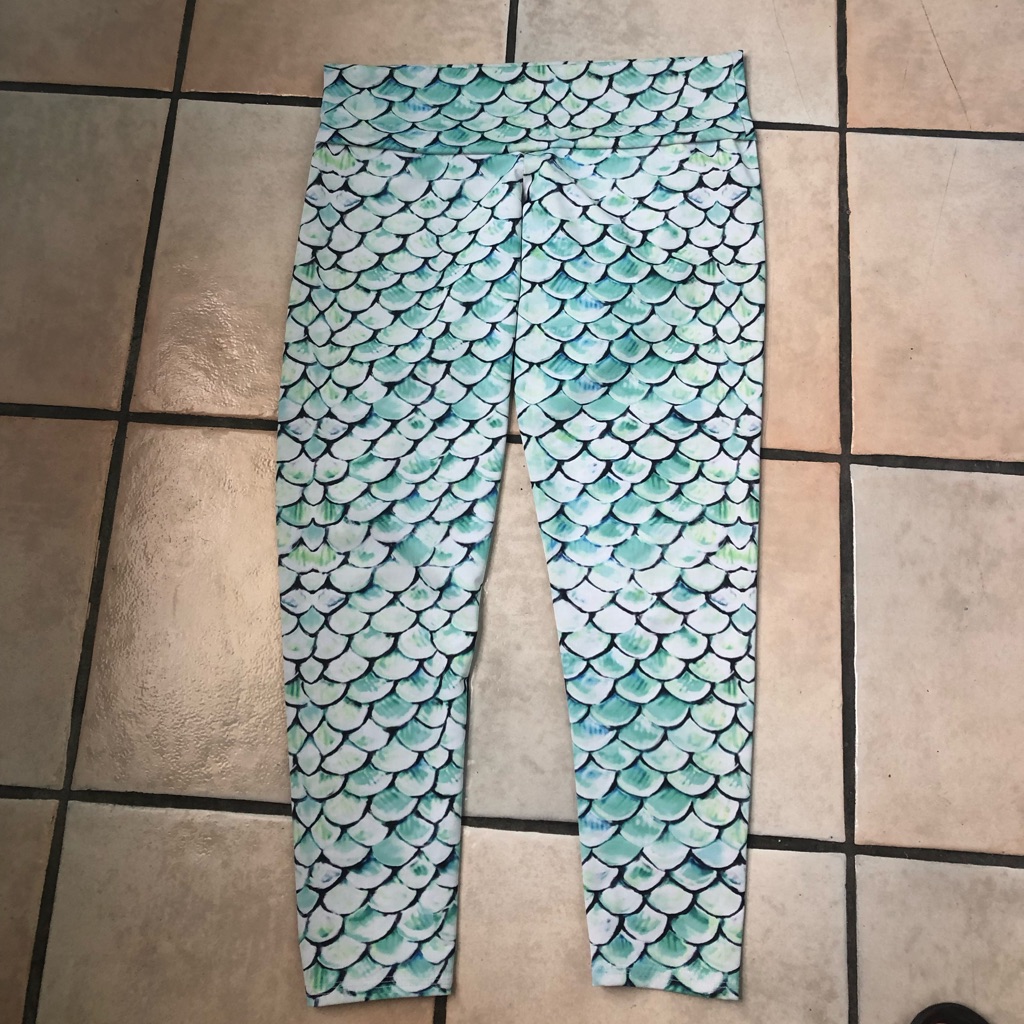 Paddleboarder Brand Womens Mermaid / Fish Scale Leggings Sup/ Dive/Uv Protection
